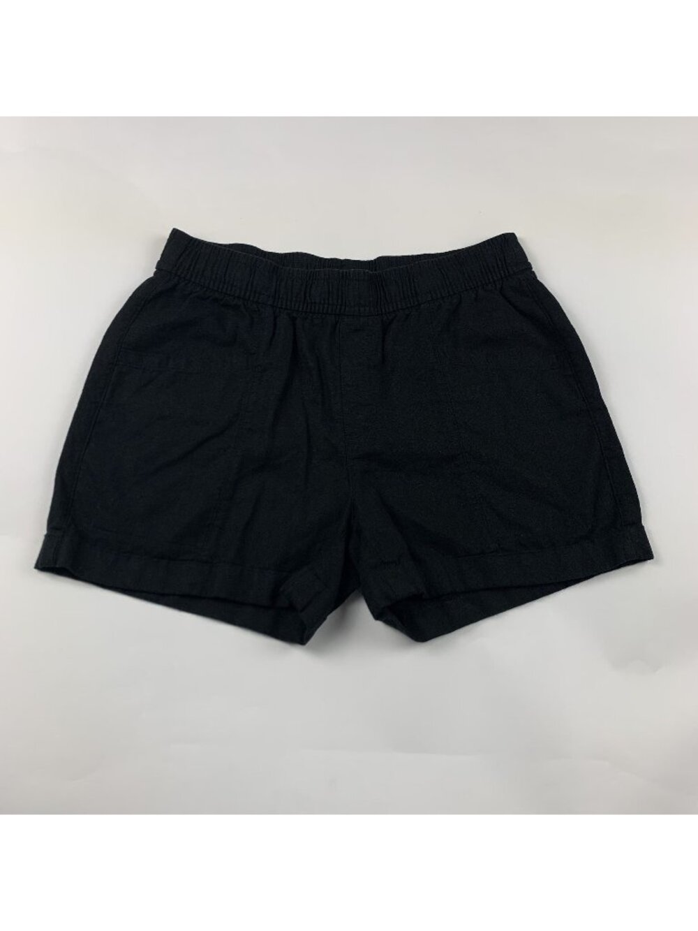 Old Navy Black Linen Blend High Rise Pull On Shorts S - Picture 1 of 5